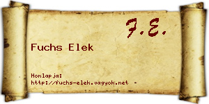 Fuchs Elek névjegykártya